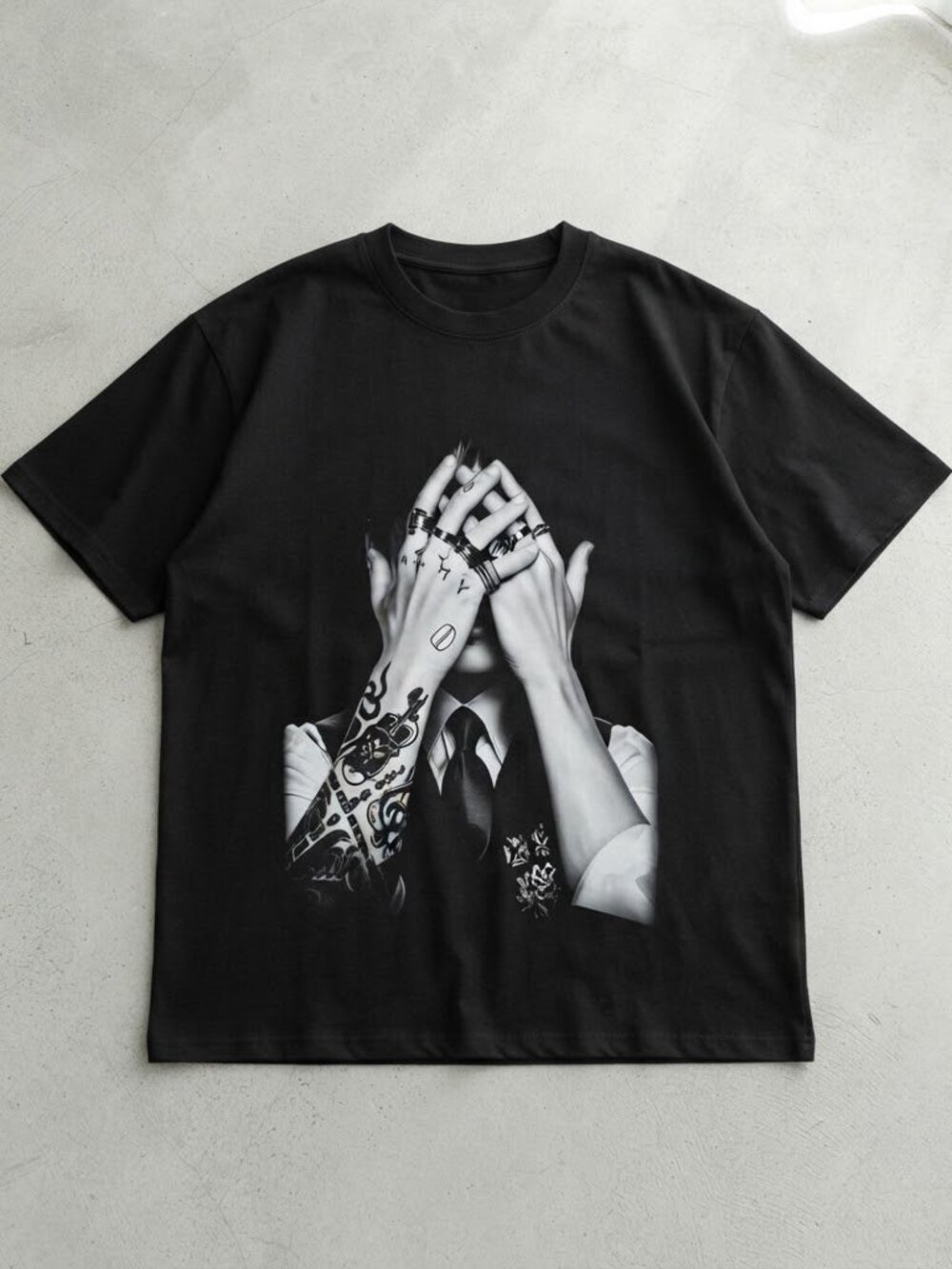 Jungkook Tattoo Hands Black T-Shirt S-4XL